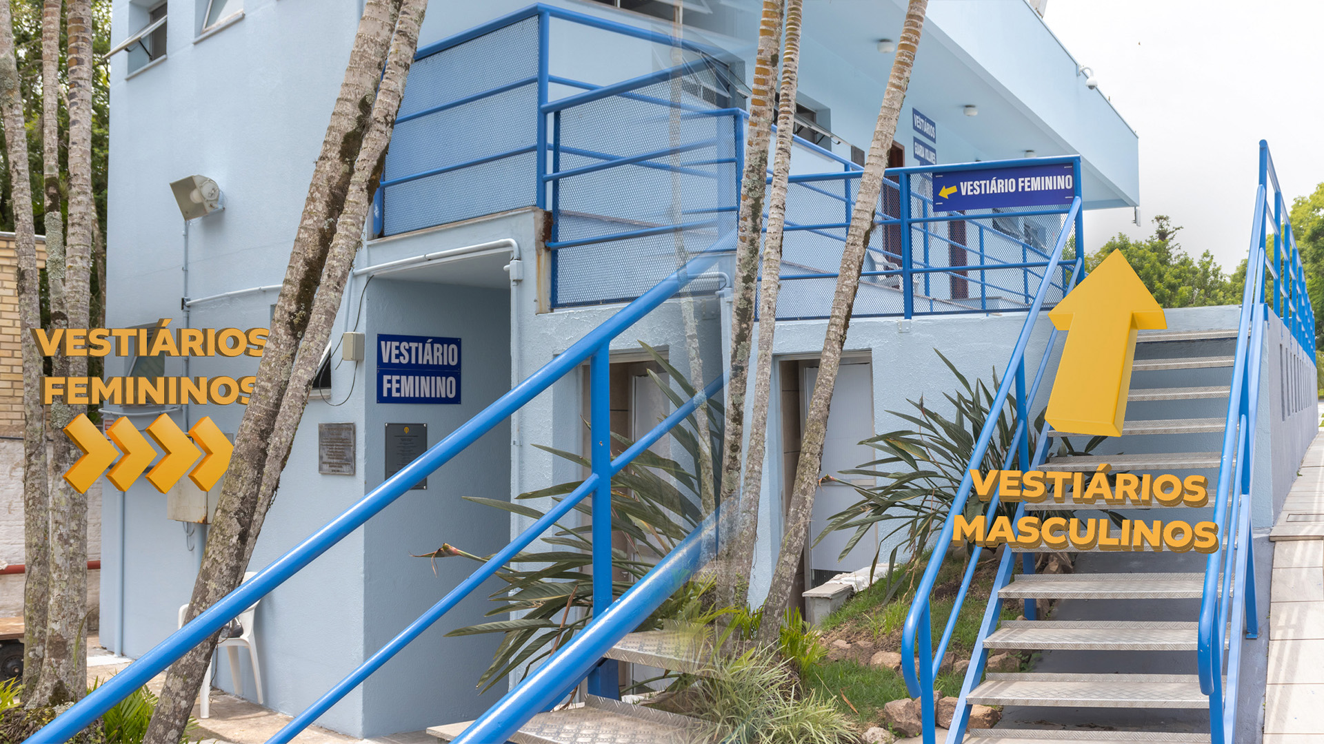 Atenção! Vestiários novos na área da piscina externa.